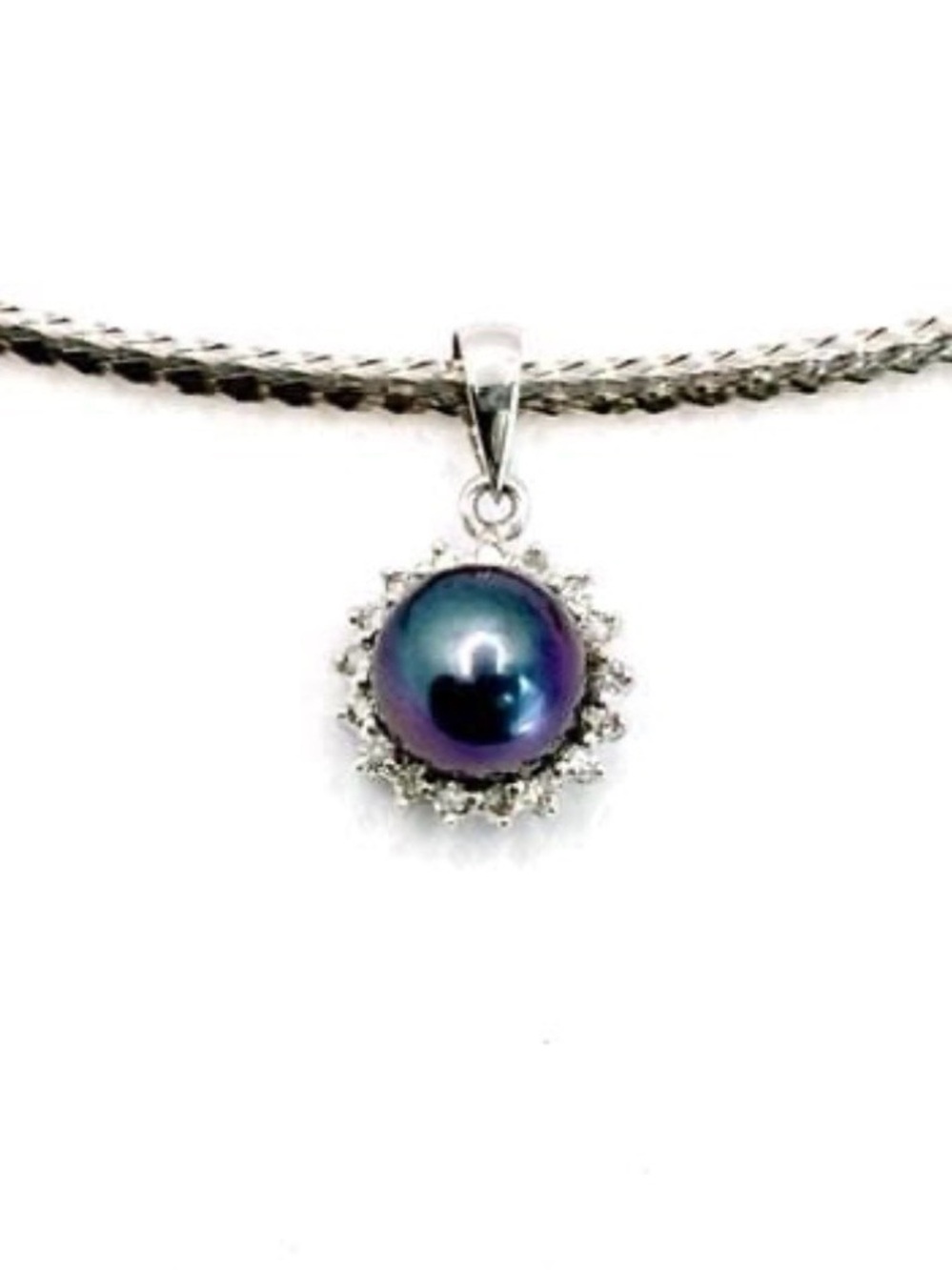 14k Gold Tahitian Pearl Diamond Pendant